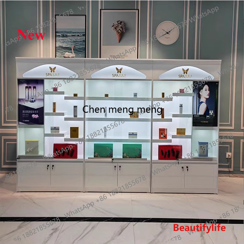 Luxury Skincare Display - a55 モダンラグジュアリースキンケア製品ディスプレイキャビネット ミニマリストビューティーサロンシェルフ ハイエンドディスプレイテーブル サロン家具