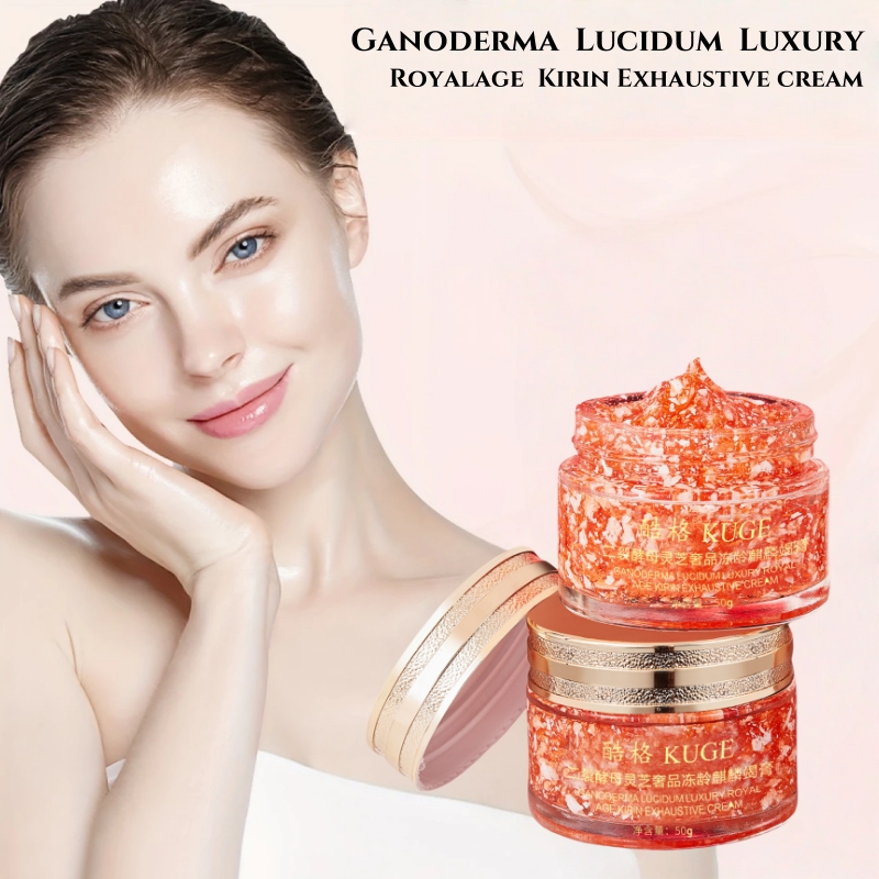 Luxury Skincare Essence - ビフィド酵母と霊芝を配合した贅沢なアンチエイジングクリーム50g。貴重な黒霊芝エッセンス配合で、自然な美しさを保ち、輝きのある滑らかな肌の質感を実現し、肌に潤いを与え、しわや小じわを軽減し、繊細なケアを提供し、肌を潤し、輝きを与えます。低刺激性でアルコールフリー、すべての肌タイプに適しています。男女兼用、必須のスキンケア製品です。