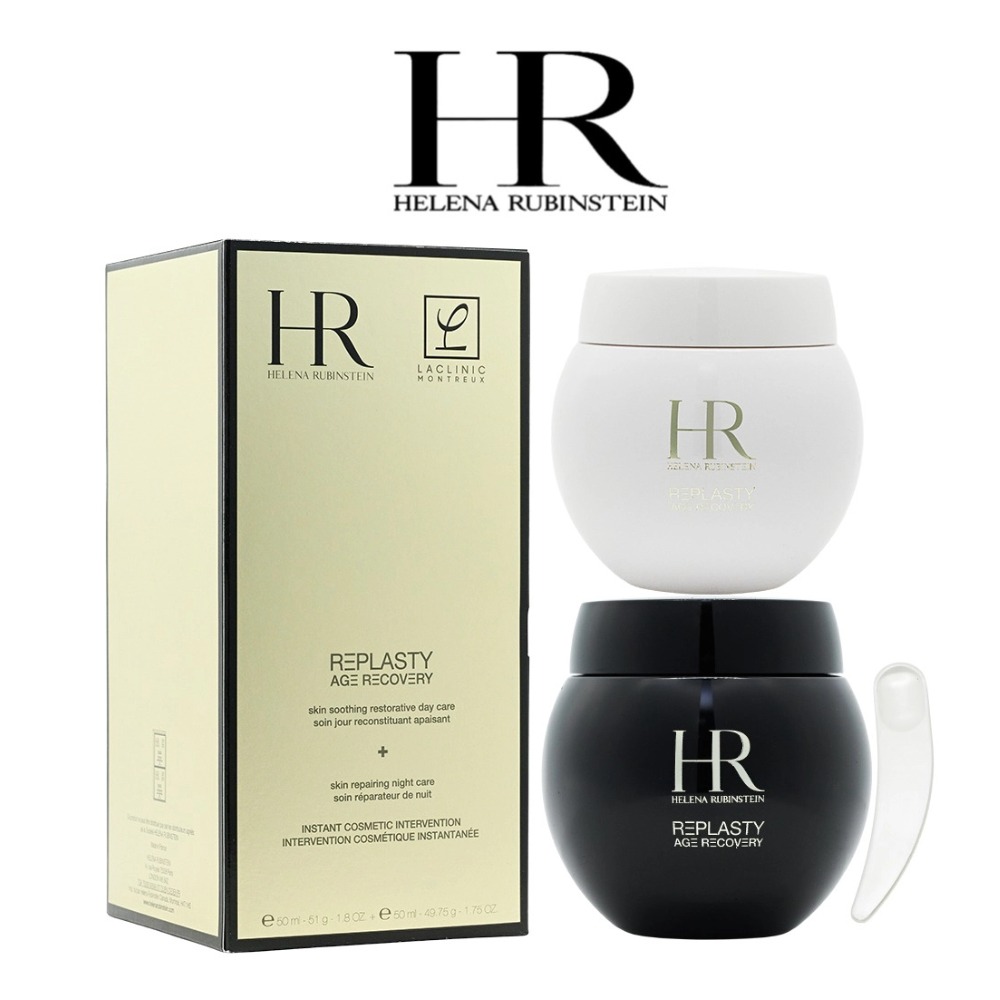 Luxury Skincare For Men - ヘレナ・ルビンスタイン パワーデュオセット：エイジリカバリーナイトクリーム50ml + デイクリーム50ml、女性/男性用オリジナルスキンケア、ラグジュアリーケア