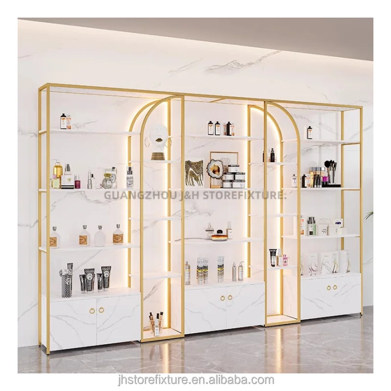 カスタムファクトリー モダンネイルショーケース 高級ステンレ - Luxury Skincare Display のレビューと価格