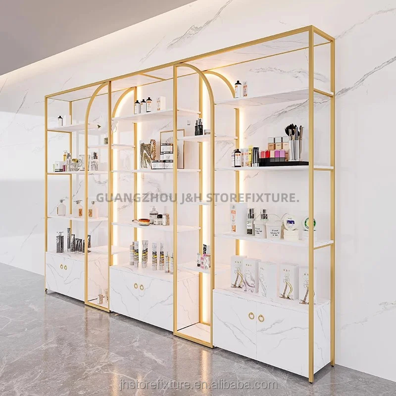 カスタムファクトリー モダンネイルショーケース 高級ステンレ - Luxury Skincare Display のレビューと価格