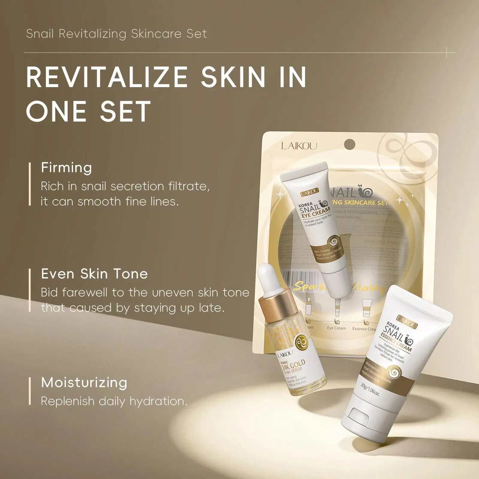 24Kゴールドスネイルリペアセラムアイクリームエッセンスセッ - Luxury Skincare Serum のレビューと価格