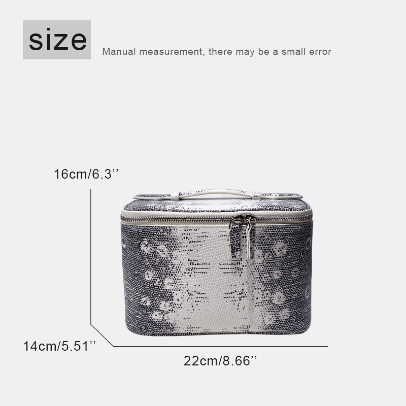 カスタマイズイニシャルレザーリザードパターンミラー付き化粧バ - Luxury Skincare Packaging Wholesale のレビューと価格
